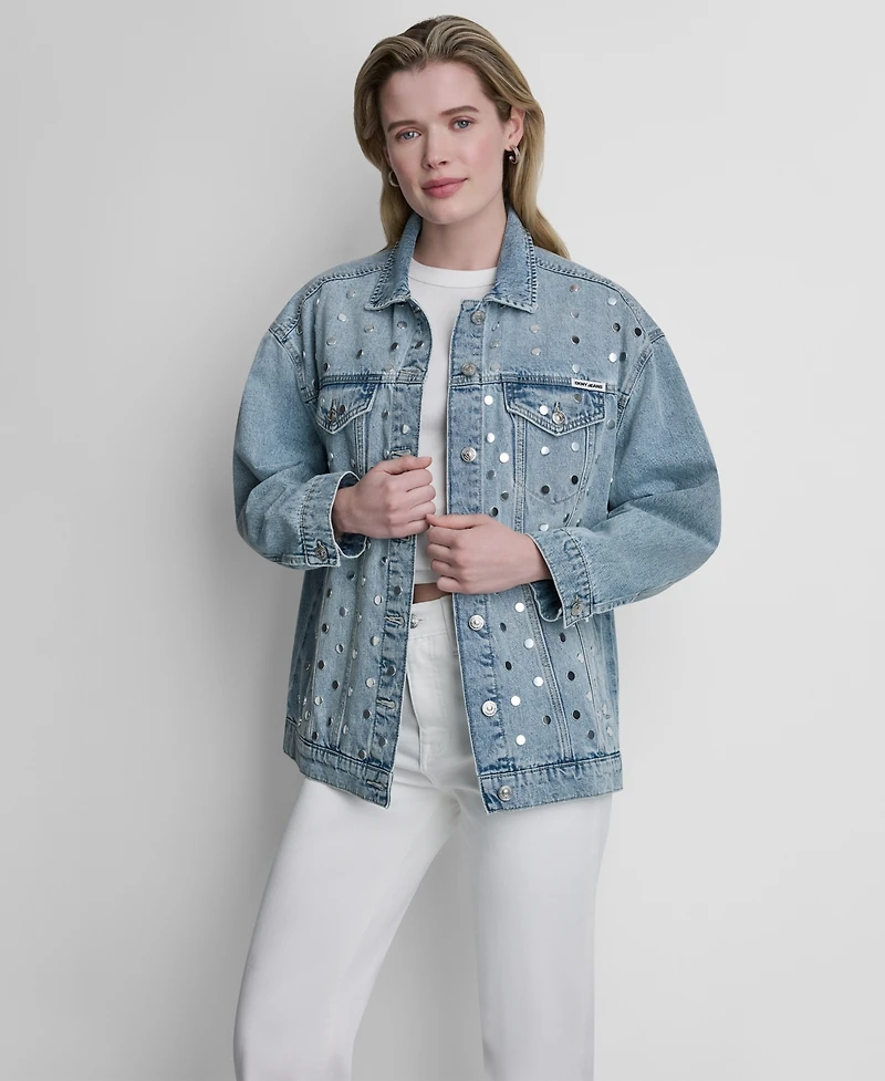 Dkny Jeans Women's Long-Sleeve Oversized Tucker Jacket