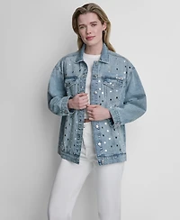 Dkny Jeans Women's Long-Sleeve Oversized Tucker Jacket
