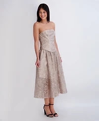Siena Women's Embroidered Mesh Midi Dress