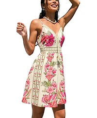 Cupshe Women's Sweet Blossom Floral Mini Beach Dress