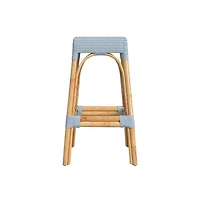 Butler Specialty Robias Rectangular Rattan 30" Bar Stool, Baby Blue