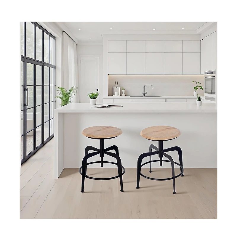 Butler Specialty Edison 20-27 in. Adjustable Seat Height Iron Bar Stool