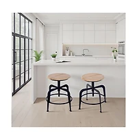 Butler Specialty Edison 20-27 in. Adjustable Seat Height Iron Bar Stool