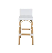 Butler Specialty Serienna 30 inch. Seat Height Rectangular Rattan Low Back Bar Stool