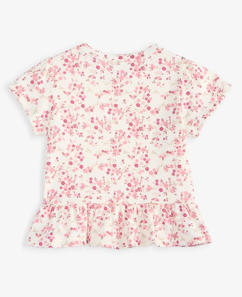 First Impressions Baby Girls' Mix & Match Short-Sleeve Floral-Print Peplum T-Shirt, Macy's Exclusive