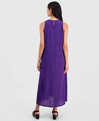 Eileen Fisher Women's Round-Neck Side-Slit Maxi Dress