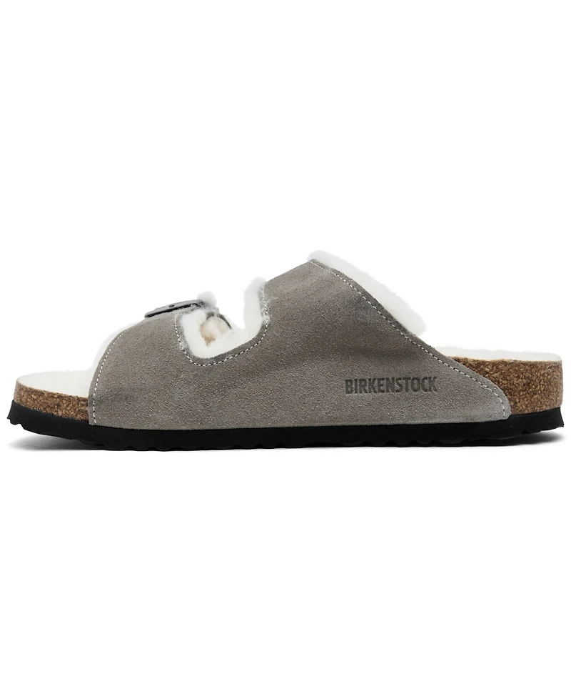 Birkenstock Women's Arizona Shearling Suede Leather Sandals from Finish Line