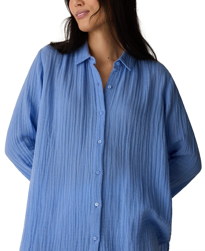 Eileen Fisher Women's Cotton Striped Long-Sleeve Shirt