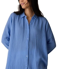 Eileen Fisher Women's Cotton Striped Long-Sleeve Shirt
