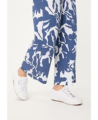 Olsen Abstract Floral Jersey Cropped Pant