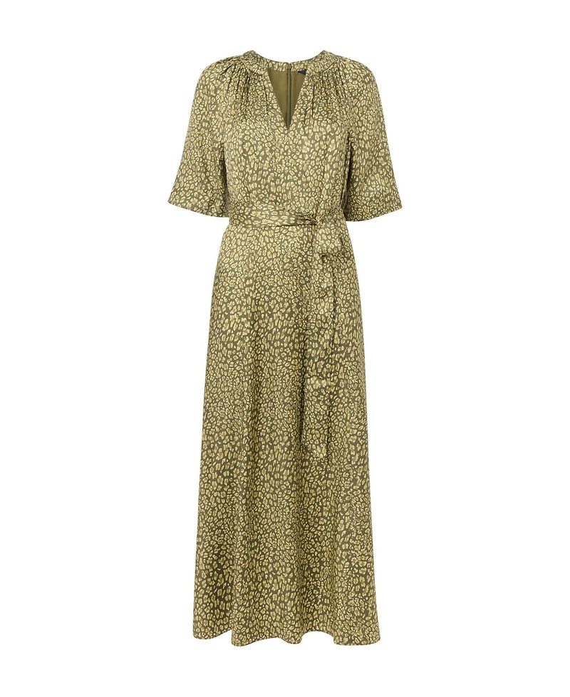 Whistles Women's Leopard Short Sleeve Midi Dress