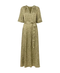 Whistles Women's Leopard Short Sleeve Midi Dress