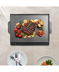 Mecale Carbon Steel Griddle Plate, 22" x 16", Flat Top for Bbq Grill and Teppanyaki, Portable for Camping