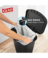 Glad Kitchen Trash Can with Lid, Foot Pedal and Garbage Bag Rings