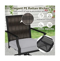 Boyel Living Outdoor Pe Wicker Swivel Bar Stools Set of 2 Counter Height Patio Chairs with Back