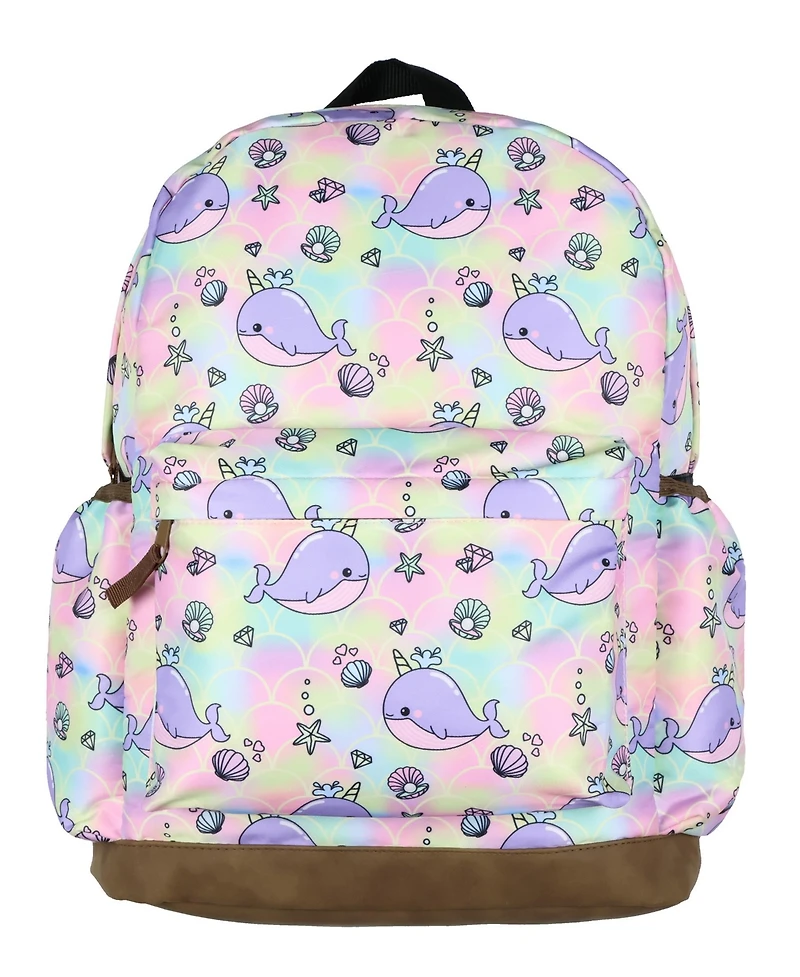 Intimo Narwhal 16" Backpack Unicorn Of The Sea Whale All-Over Print School Book Bag