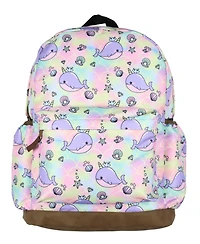 Intimo Narwhal 16" Backpack Unicorn Of The Sea Whale All-Over Print School Book Bag