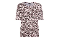 Olsen Women's Leopard Print Split Neck T-Shirt