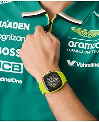 Aston Martin F1 Men's Ovr Chronograph Date Quartz Light Green Silicone Watch 44mm