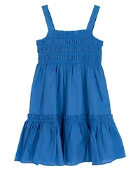 Rare Editions Girls' 7-16 Woven Smocked Bodice 2-Tier Skirt Dress