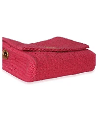 Pre-Owned Saint Laurent Pink Raffia Medium Kate Chain Bag