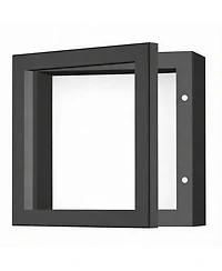 Yigii 5x5 Rustic Shadow Box with Magnetic Door for Photos and Keepsakes