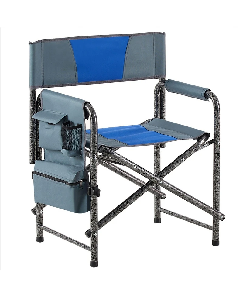 Clihome 1-piece Padded Folding Outdoor Chair with Storage Pockets