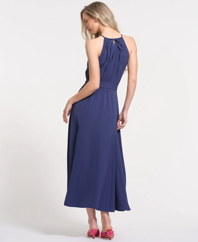 Isaac Mizrahi Women's Sleeveless Halter Neck Maxi Dress