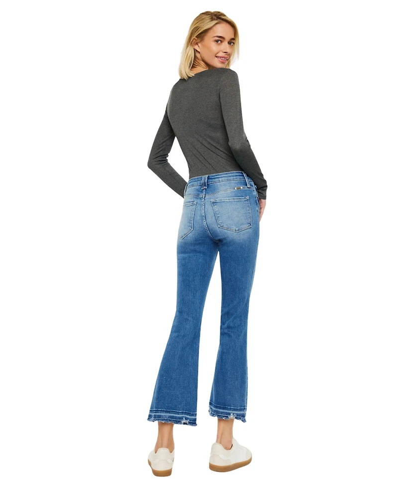KanCan Essential Women's Volumina High Rise Crop Bootcut Jeans