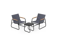 Boyel Living 3 Pieces Patio Bistro Set Outdoor Fabric Conversation Set