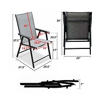Clihome Outdoor Patio Chairs Set of 2 Stackable Portable for Deck, Garden, Camping and Travel