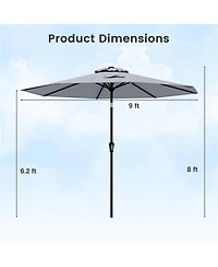 Clihome Outdoor Market Patio Table Umbrella Push Button Tilt Crank Lift