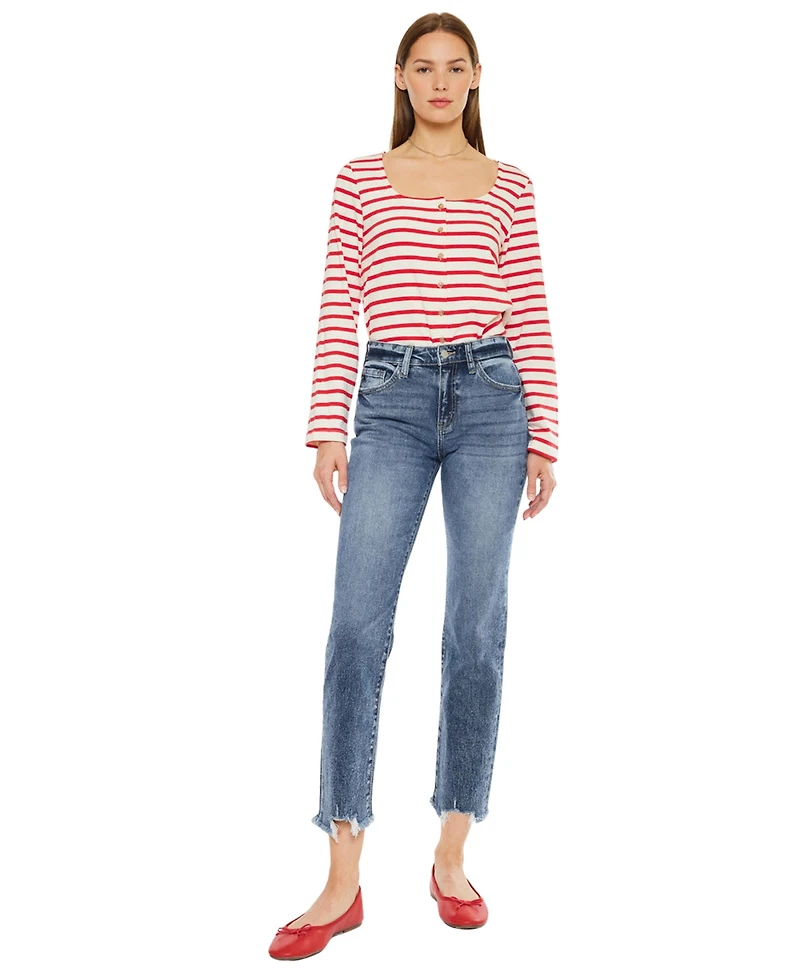 KanCan Essential Women's Kathrine High Rise Slim Straight Jeans