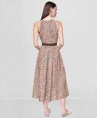Dkny Women's Sleeveless Halter Neck Dress with Removable Belt