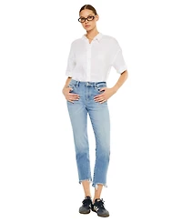 KanCan Essential Women's Angela High Rise Slim Crop Straight Jeans