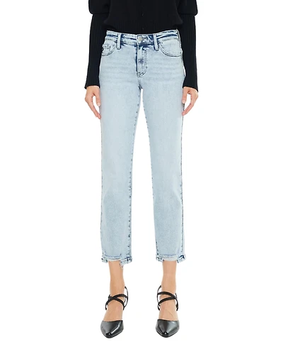 KanCan Essential Women's Pam Mid Rise Crop Straight Jeans