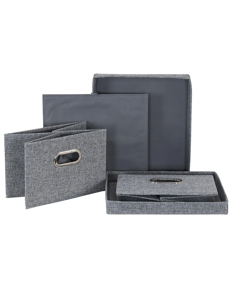 Household Essentials Storage Bins with Lids and Chromed Grommet Handles
