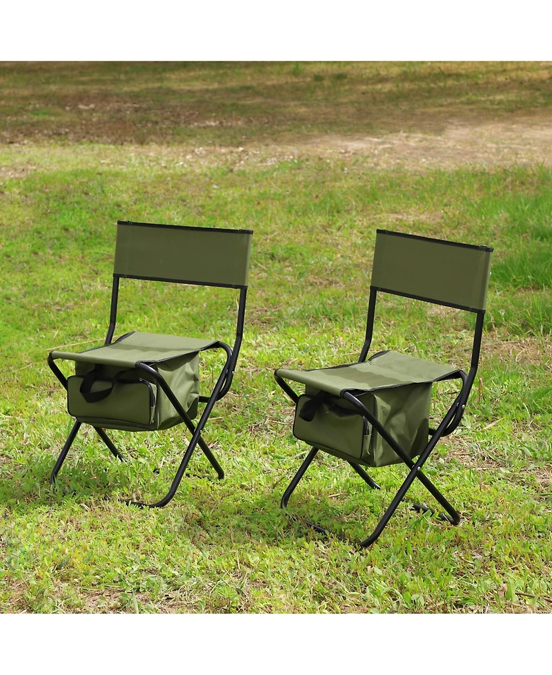 Clihome 2-Piece Folding Outdoor Chair with Storage Bag