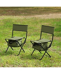 Clihome 2-Piece Folding Outdoor Chair with Storage Bag