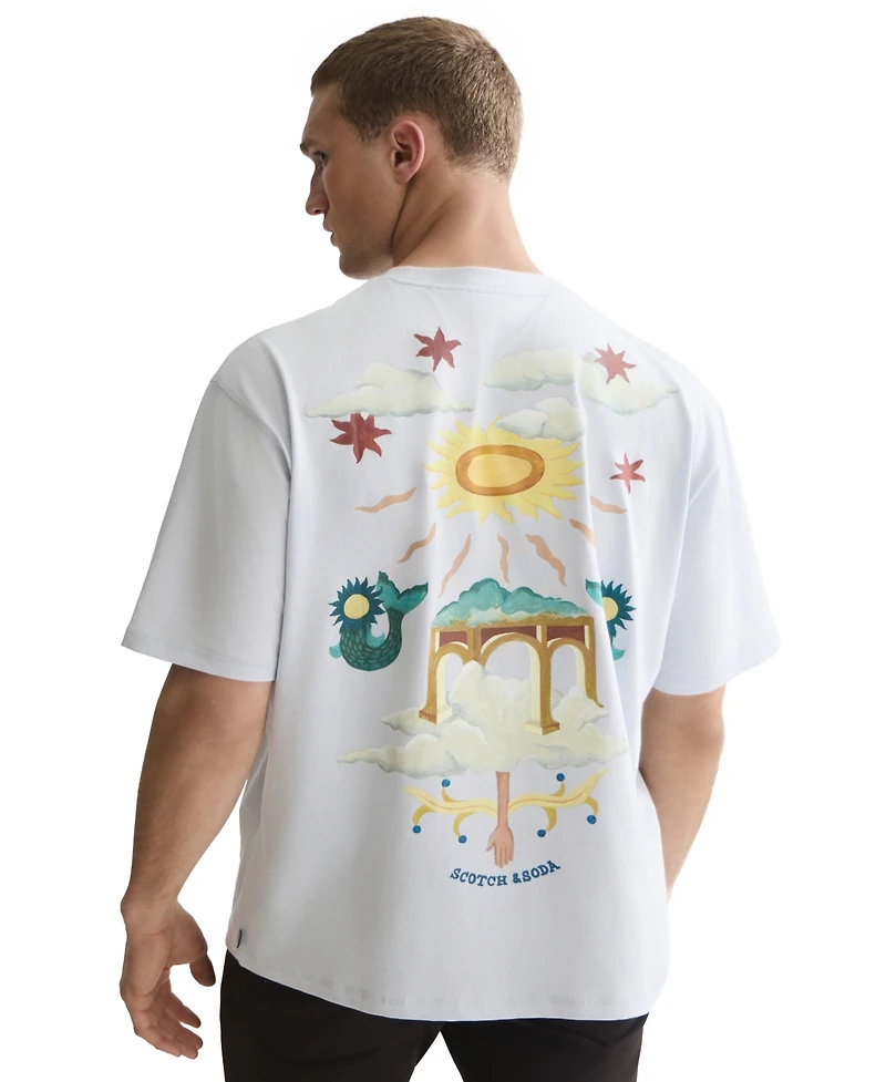 Scotch & Soda Men's Front and Back Artwork Short-Sleeve T-Shirts