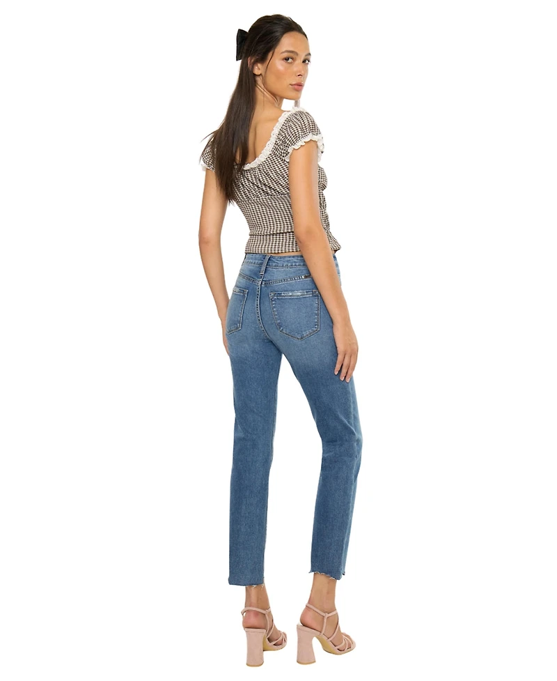 KanCan Essential Women's Kathleen High Rise Slim Straight Jeans