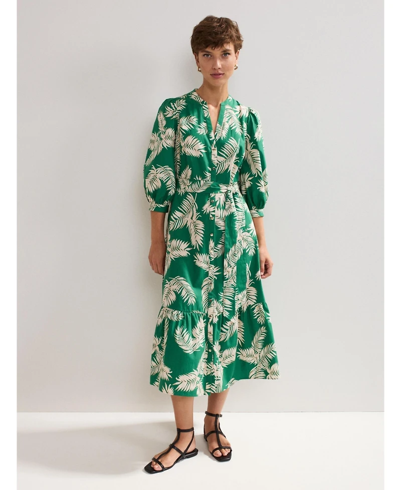 Phase Eight Women's Louisa Mandarin Collar Midi Shirt Dress
