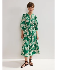 Phase Eight Women's Louisa Mandarin Collar Midi Shirt Dress