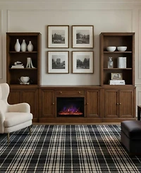 Amren 65" 2 Door Console With Fireplace and Open Hutches