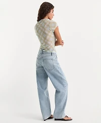 Good American Women's Petite 90's Mid-Rise Straight-Leg Jeans