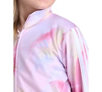 adidas Girls' 8-16 Long-Sleeve Full-Zip 3-Stripe Printed Tricot Jacket