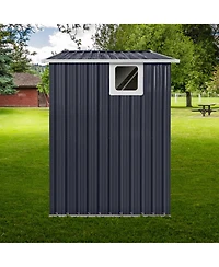 Clihome Metal Outdoor Garden Storage Shed with Window and Sliding Door