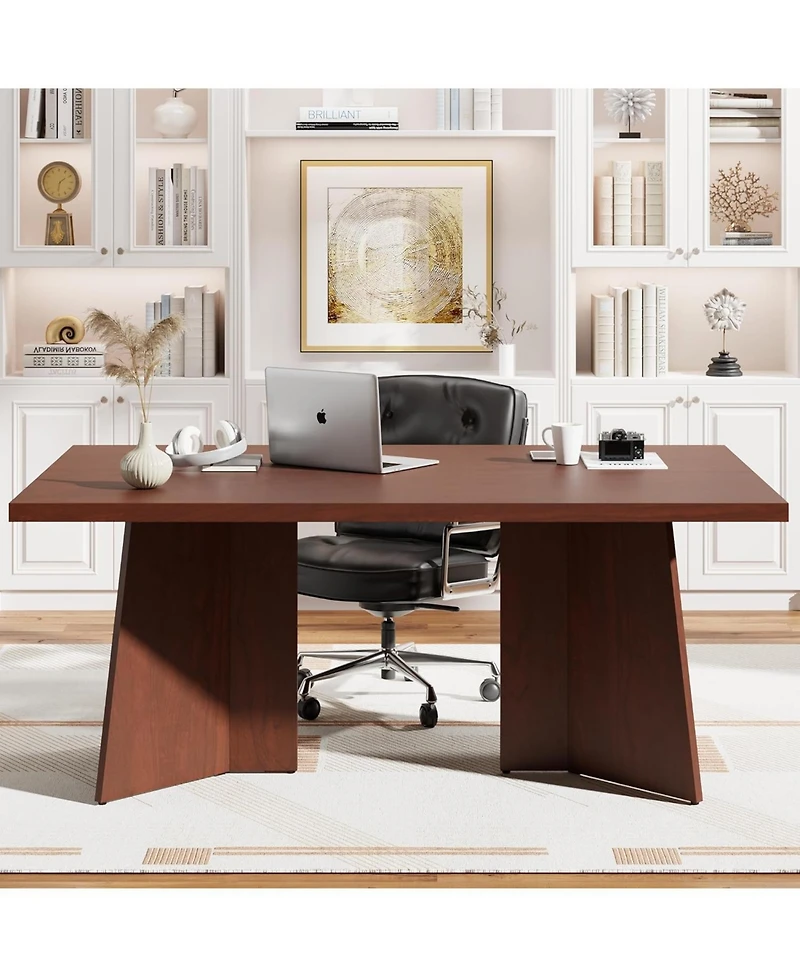 gaomon 63" Rectangular Dining Table for 6-8, Thick Tabletop and Heavy Duty Legs, Modern Kitchen