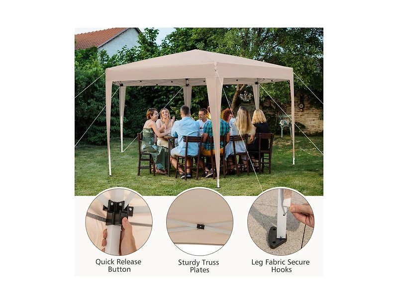 Boyel Living 13 x 11.5 Feet Hexagonal Pop-Up Height Adjustable Canopy Tent with Dressed Legs.