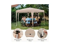 Boyel Living 13 x 11.5 Feet Hexagonal Pop-Up Height Adjustable Canopy Tent with Dressed Legs.
